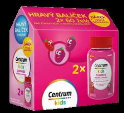 CENTRUM Kids Gummies, Malina a jahoda želé, Dárkové balení 2 x 60 tablet