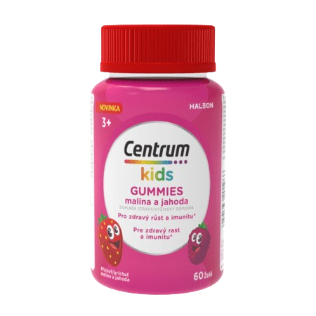 CENTRUM Kids Gummies multivitamín pro děti malina a jahoda želé 60 ks