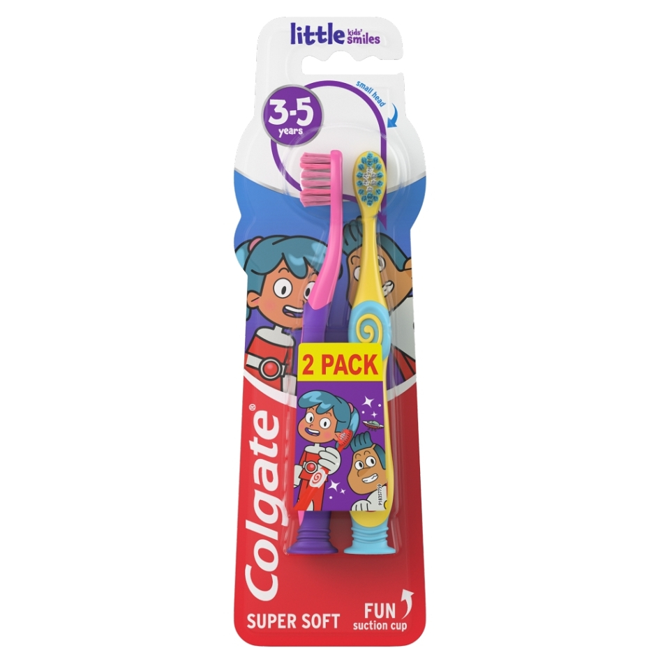 COLGATE Dětský zubní kartáček Little Kids Smiles pro děti ve věku 3-5 let 2ks