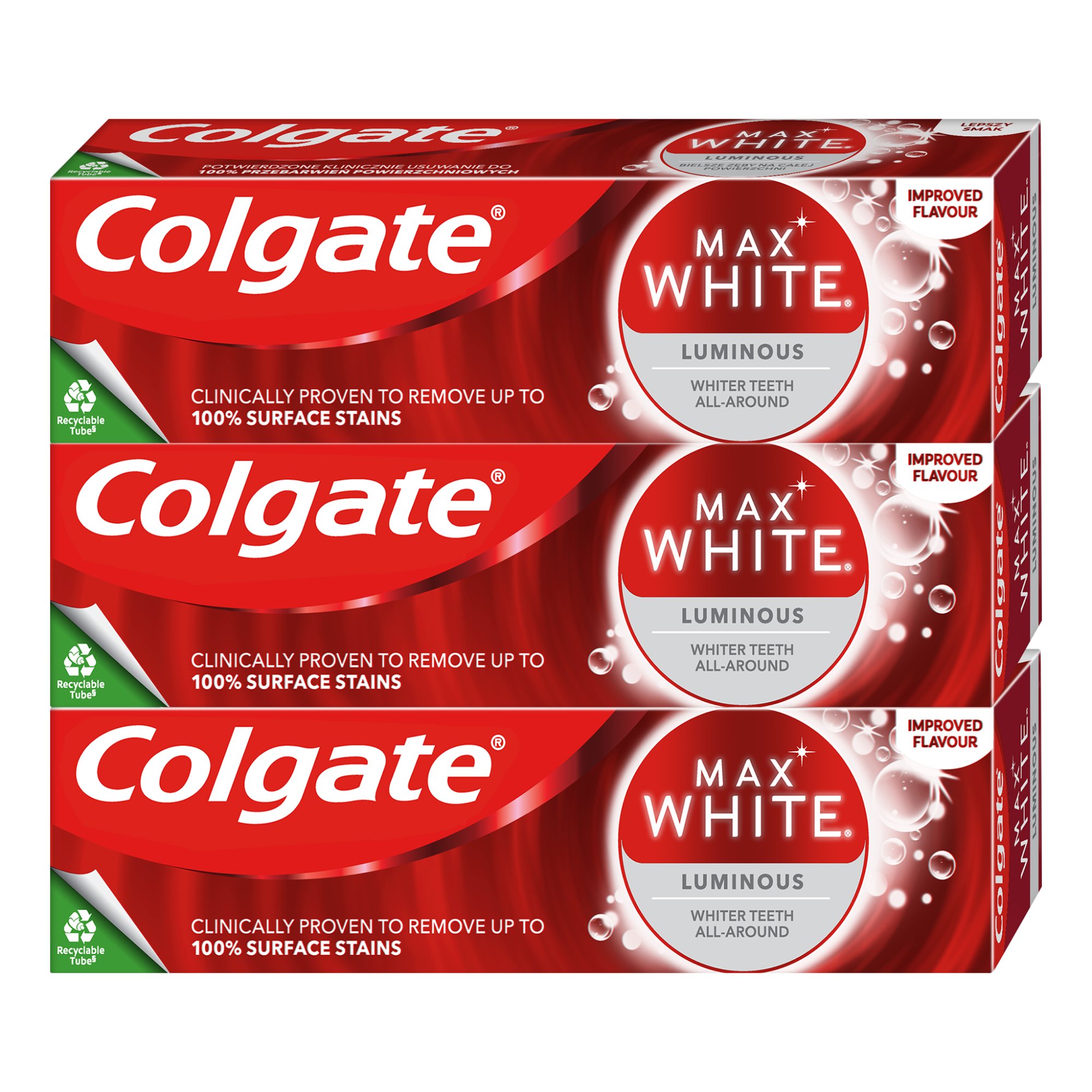 COLGATE Max White Luminous Zubní pasta 3 x 75 ml