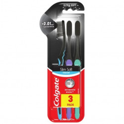 COLGATE Zubní kartáček Slim Soft Charcoal trio 3 ks