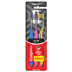 COLGATE Zubní kartáček Zig Zag Charcoal 3 ks