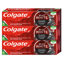 COLGATE Zubní pasta Max White Charcoal  3x 75 ml