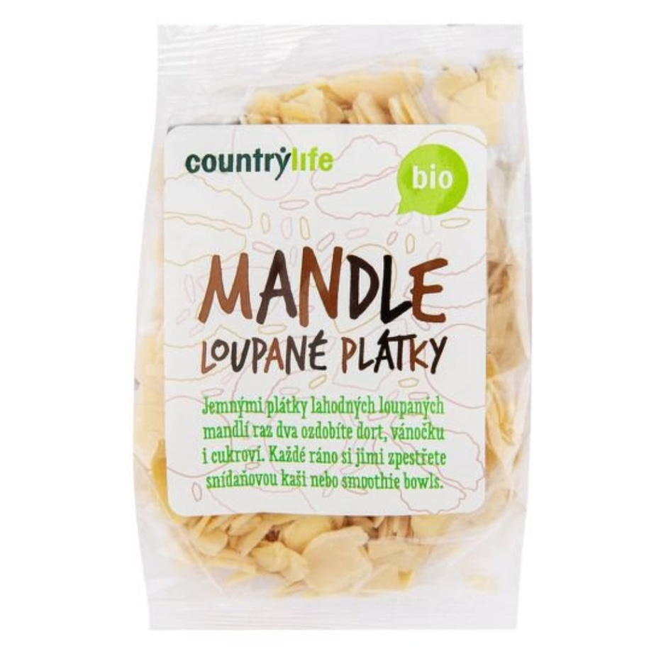 COUNTRY LIFE Mandle loupané plátky BIO 100 g