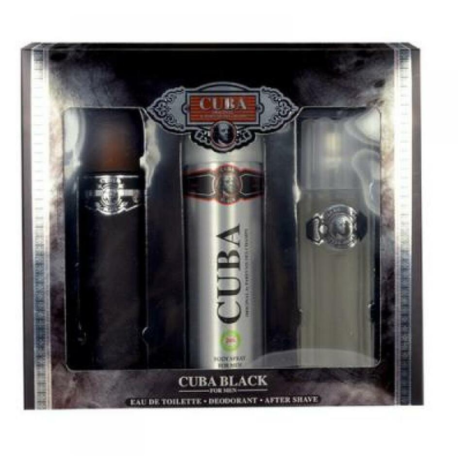 Cuba Black Toaletní voda 100ml Edt 100ml + 100ml voda po holení + 200ml deodorant