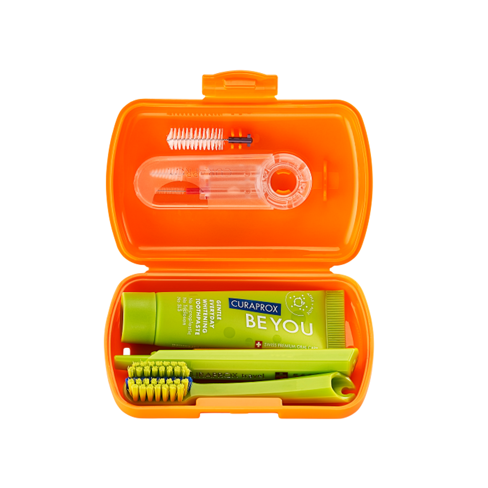 CURAPROX Travel set ORTHO oranžový 1 kus