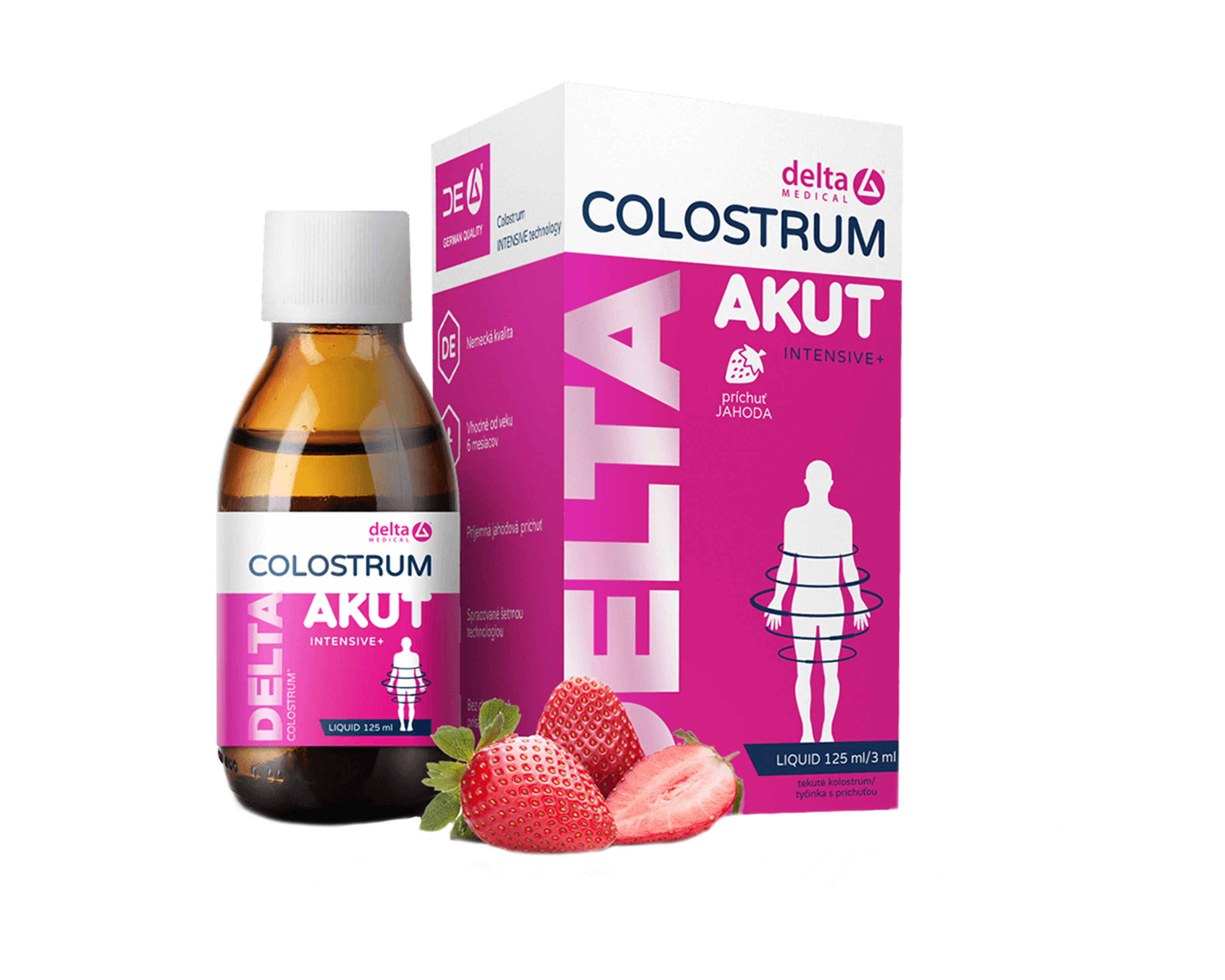 DELTA COLOSTRUM® AKUT Jahoda Tekuté 125 ml