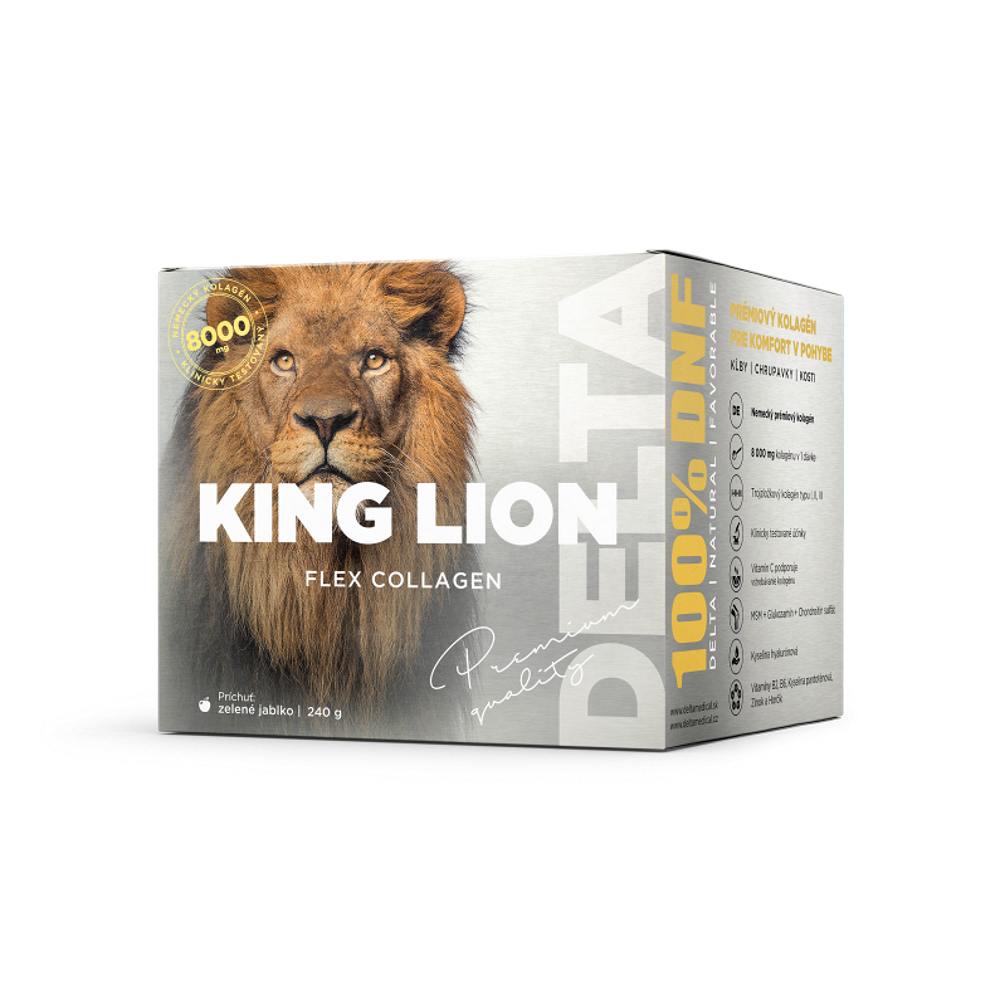 DELTA MEDICAL King lion flex collagen příchuť zelené jablko 240 g