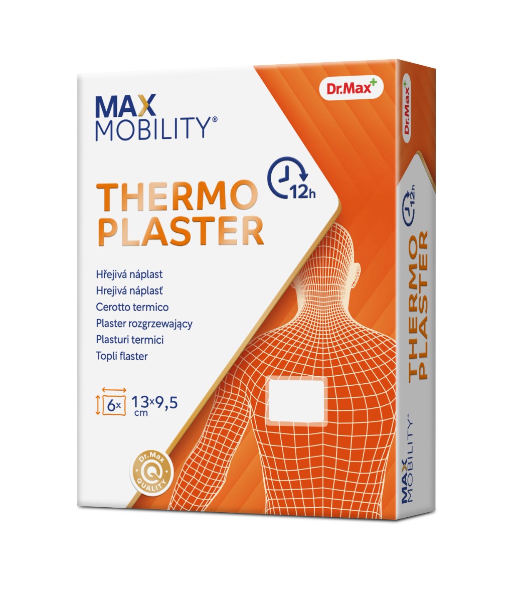 Dr. Max Thermoplaster Náplast s hřejivým účinkem 6 náplastí 13 x 9,5 cm