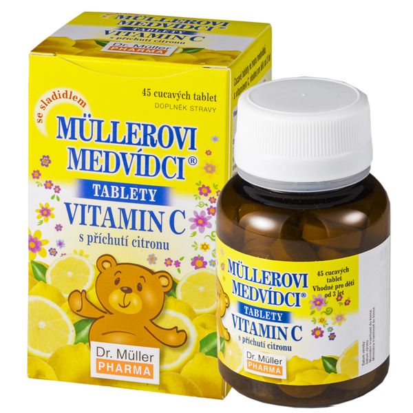 Dr. Müller Müllerovi medvídci s vitaminem C  citron 45 tablet