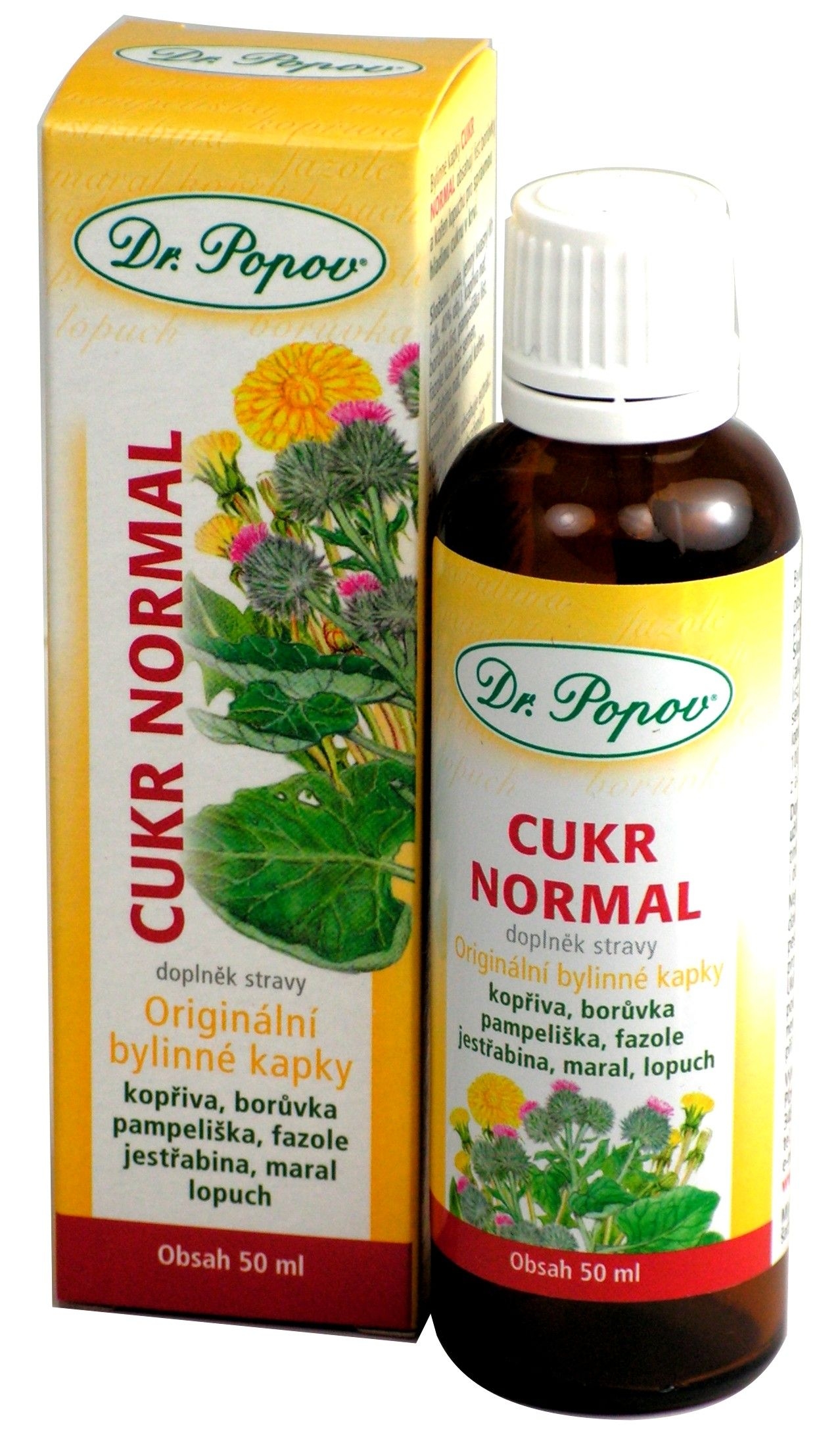 Dr. Popov Cukr normal bylinné kapky 50 ml