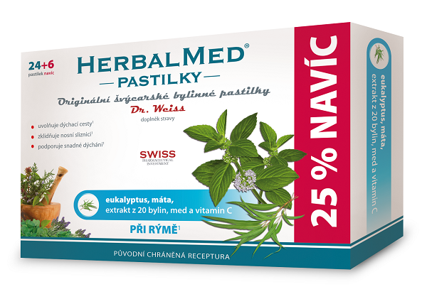 DR.WEISS HerbalMed  Eukalyptus-máta 30 pastilek