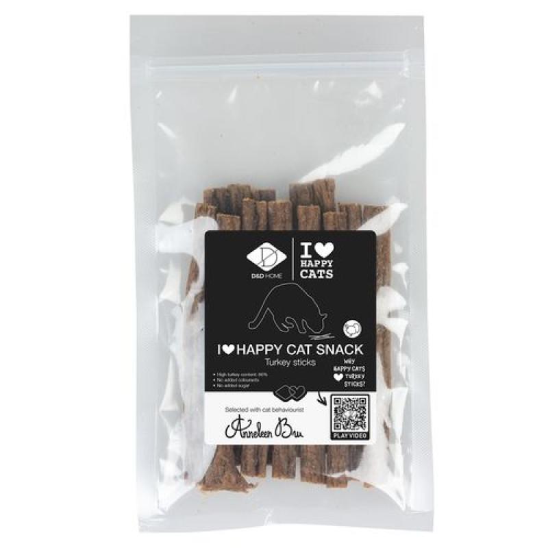 Ebi D&D I LOVE HAPPY CAT Tyčinky z krůtího masa s mrkví pro kočky +/- 70g 11cm