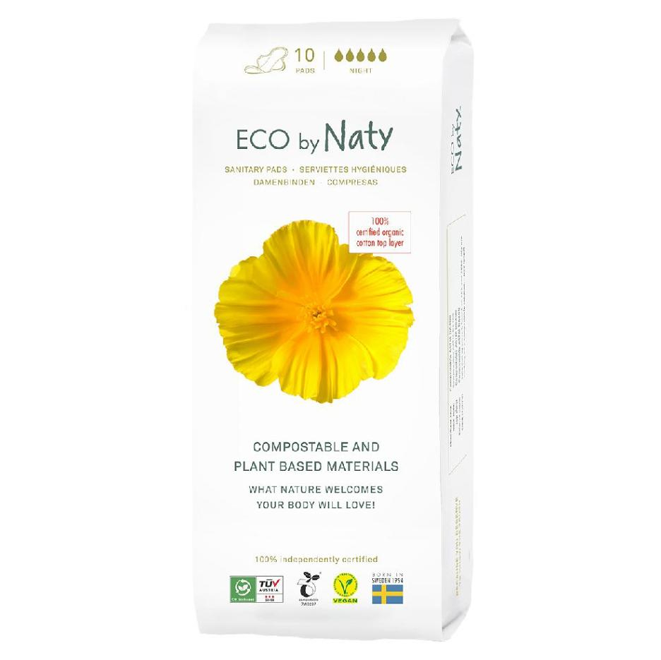 ECO BY NATY Dámské vložky Noční 10 ks