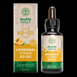 EKOLIFE NATURA Liposomal Vitamin K2 + D3 meruňka 60 ml