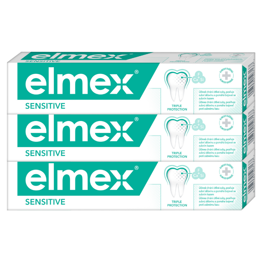 ELMEX Sensitive Zubní pasta pro citlivé zuby 3 x 75 ml