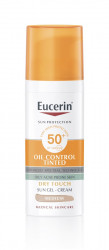 Eucerin Oil Control Ochranný krémový gel na opalování na obličej SPF 50+ středně tmavý 50 ml