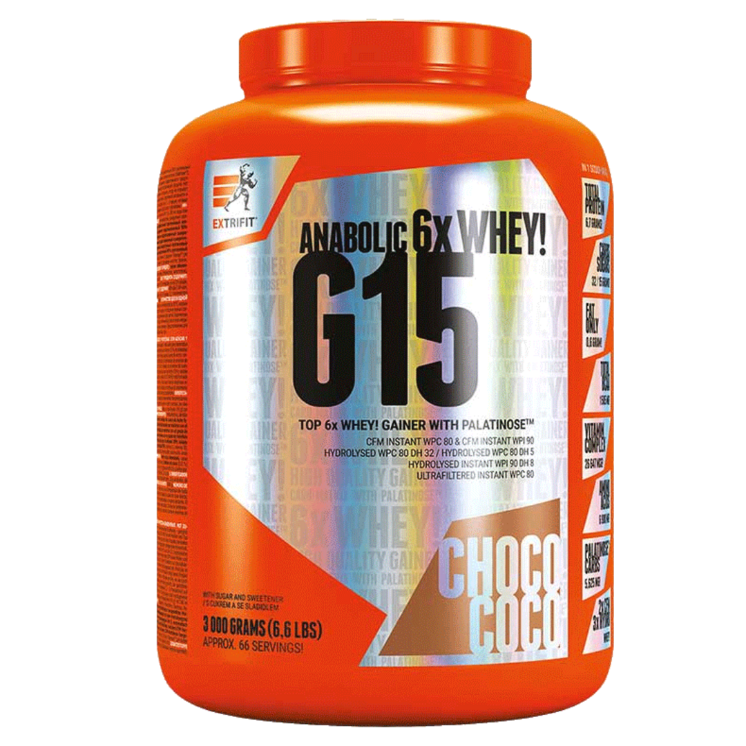 Extrifit G15 Anabolic Gainer 3kg - čokoláda, kokos