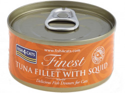 FISH4CATS Konzerva pro kočky Finest tuňák s olihní 70 g