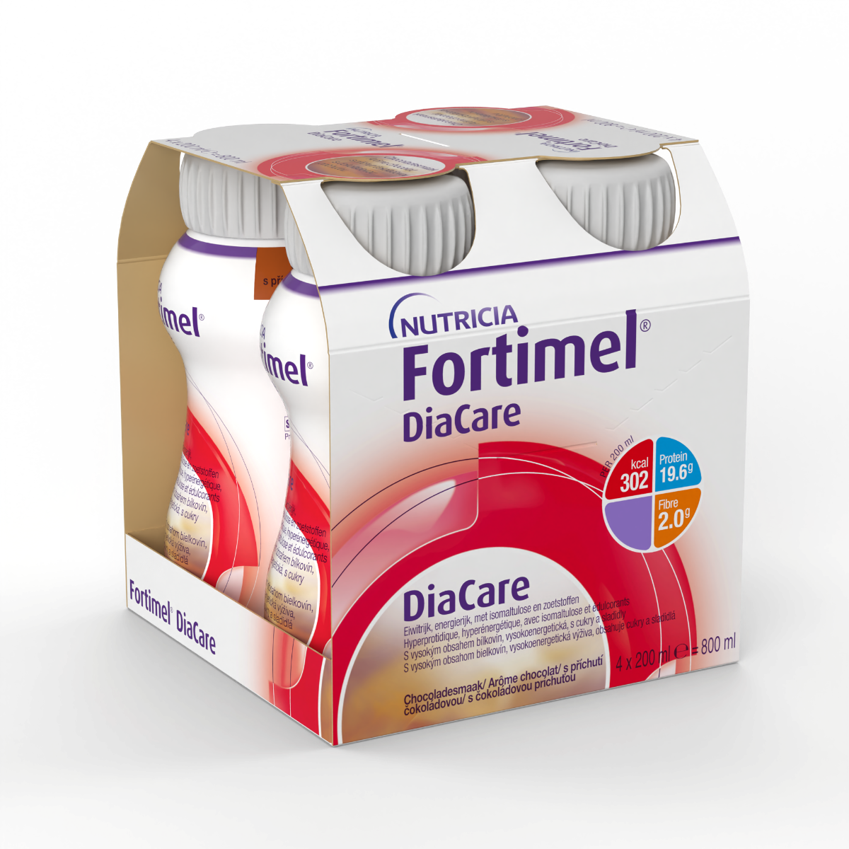 Fortimel DiaCare s příchutí čokoládovou 4x200 ml