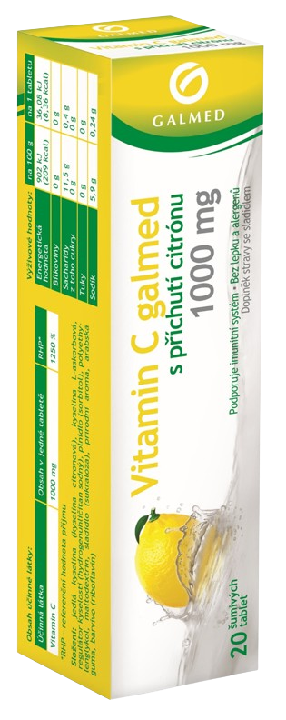 GALMED Vitamin C 1000 mg citrón 20 šumivých tablet