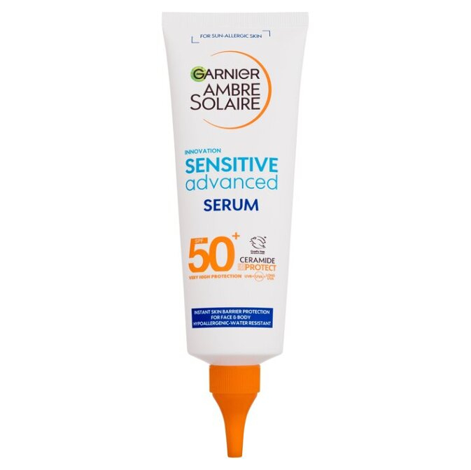 GARNIER Ambre Solaire SPF 50+ Opalovací sérum Sensitive Advanced 125 ml