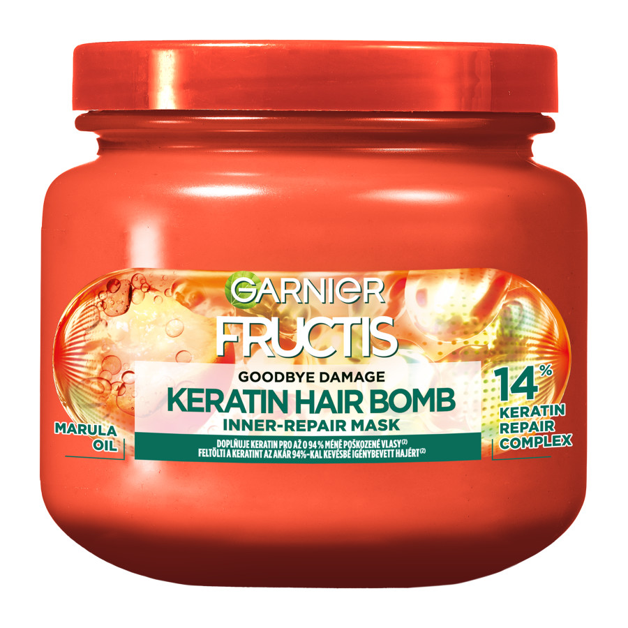 GARNIER Fructis Goodbye damage keratin hair bomb maska na vlasy, 320 ml