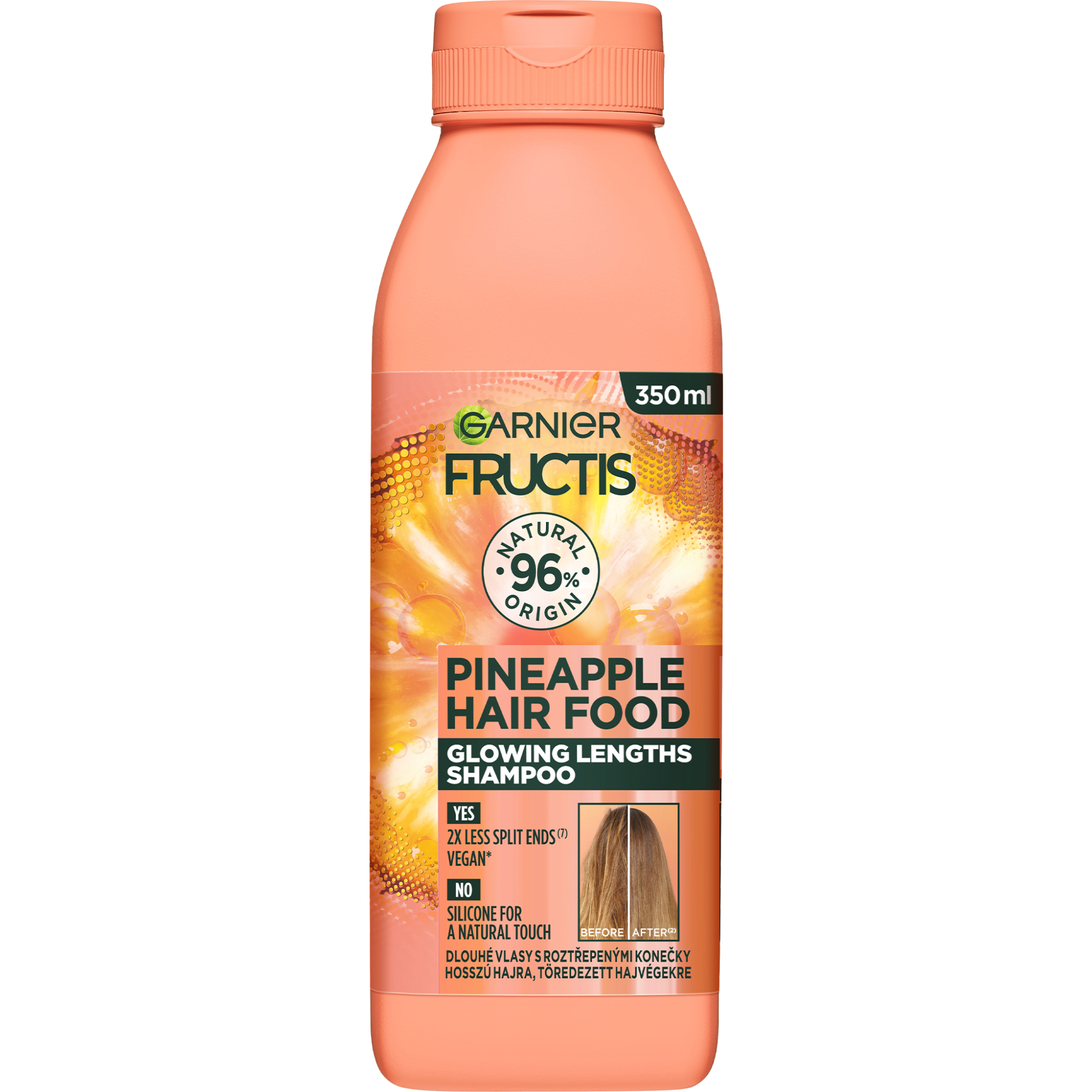 GARNIER Fructis Hair Food Pineapple rozjasňující šampon pro dlouhé vlasy, 350 ml