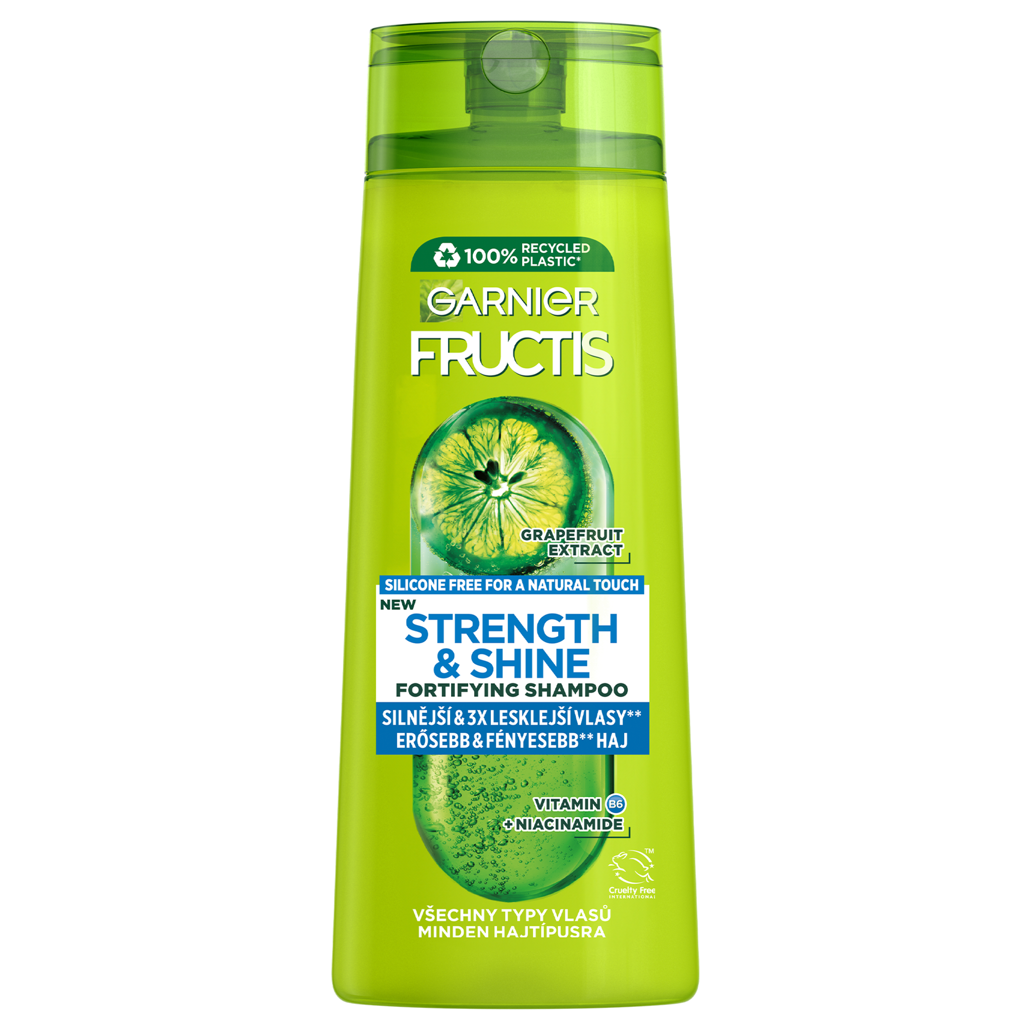 GARNIER Fructis Strength & Shine Posilující šampon pro všechny typy vlasů bez lesku a síly, 400 ml