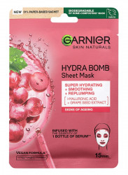 Garnier Skin Naturals Hydra Bomb vyhlazující a vyplňující textilní maska s výtažkem z hroznů 28 g