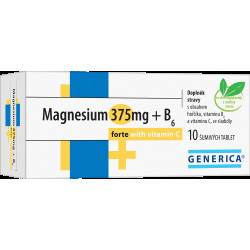 GENERICA Magnesium citrát 375 mg + B6 forte + vitamin C 10 šumivých tablet