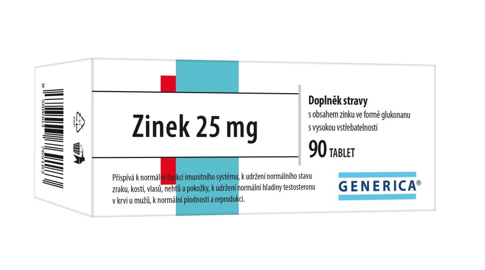 Generica Zinek 25 mg 90 tablet