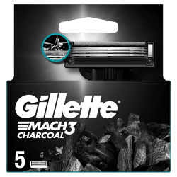 Gillette Mach3 Charcoal náhradní hlavice 5 ks