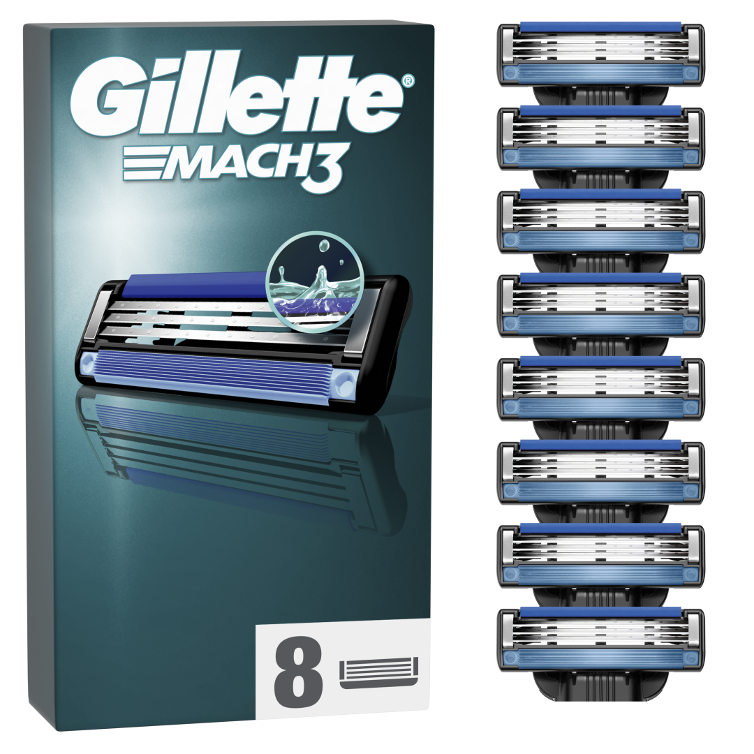 GILLETTE Mach3 Náhradní holicí hlavice pro muže 8 ks