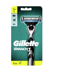 Gillette Mach3 Rukojeť holicího strojku 1 ks + náhradní hlavice 2 ks