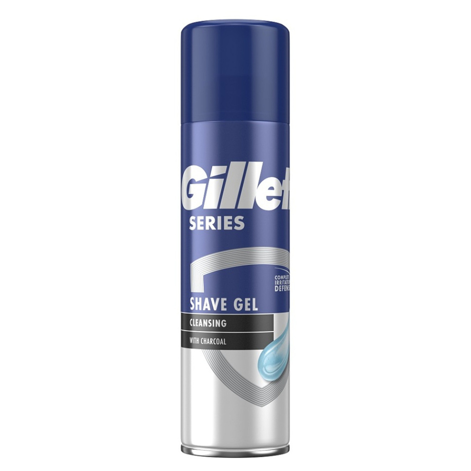 GILLETTE Series Cleansing Charcoal Gel na holení s dřevěným uhlím 200 ml