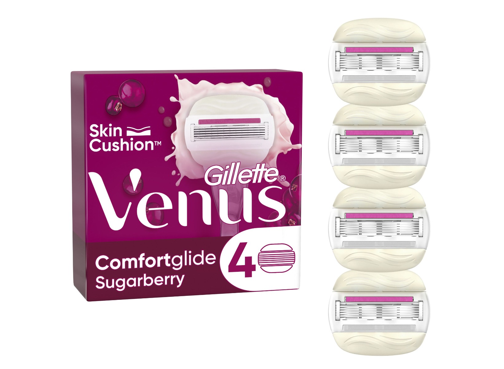 Gillette Venus ComfortGlide Sugarberry náhradní hlavice 4 ks