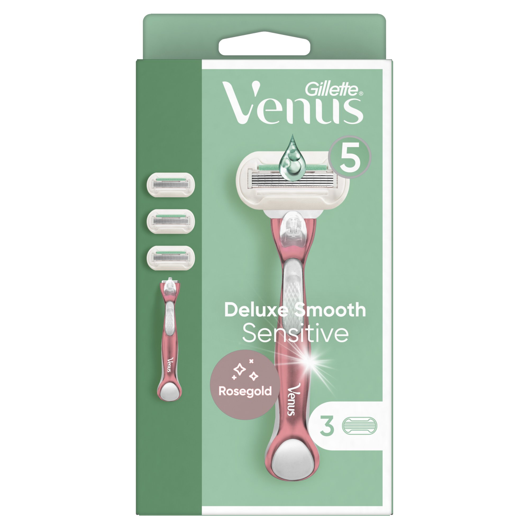 GILLETTE VENUS Sensitive Rose Gold strojek + 3 hlavice 3 ks