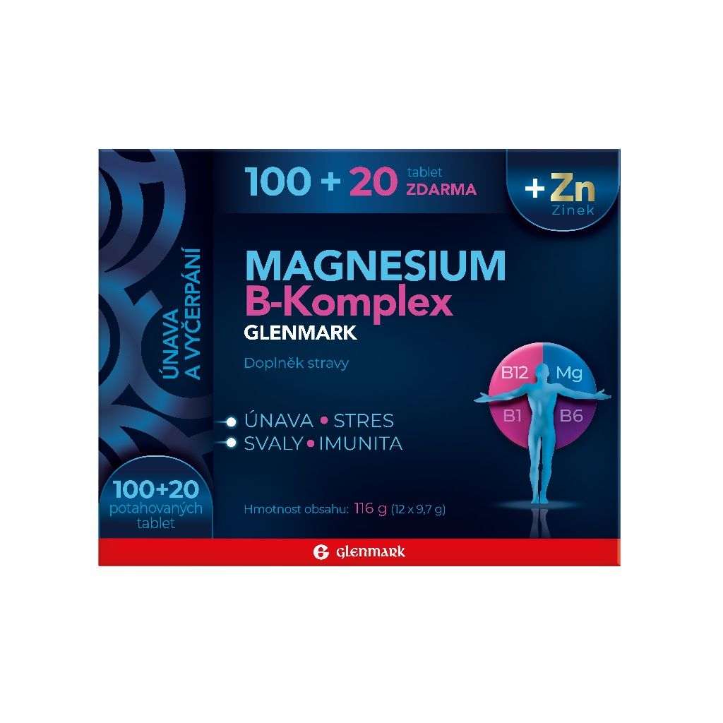 Glenmark Magnesium B-komplex 100+20 tablet