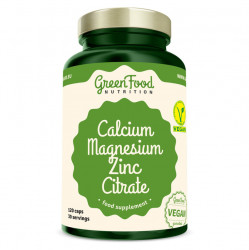 GREENFOOD NUTRITION Calcium Magnesium Zinc Citrate 120 kapslí