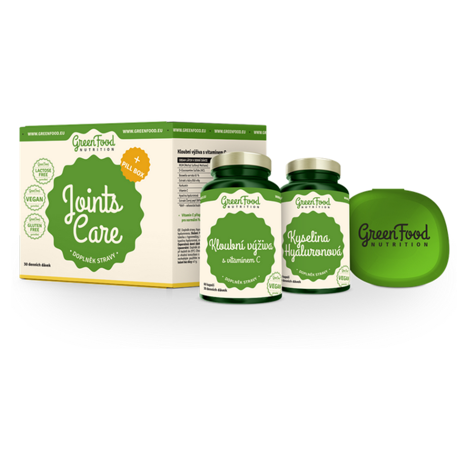 GREENFOOD NUTRITION Joints care kyselina Hyaluronová 60 kapslí a kloubní výživa 60 kapslí + PILLBOX