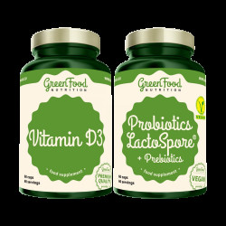 GREENFOOD NUTRITION Probiotics Lactospore® + Prebiotics +Vitamin D3 2 x 60 kapslí