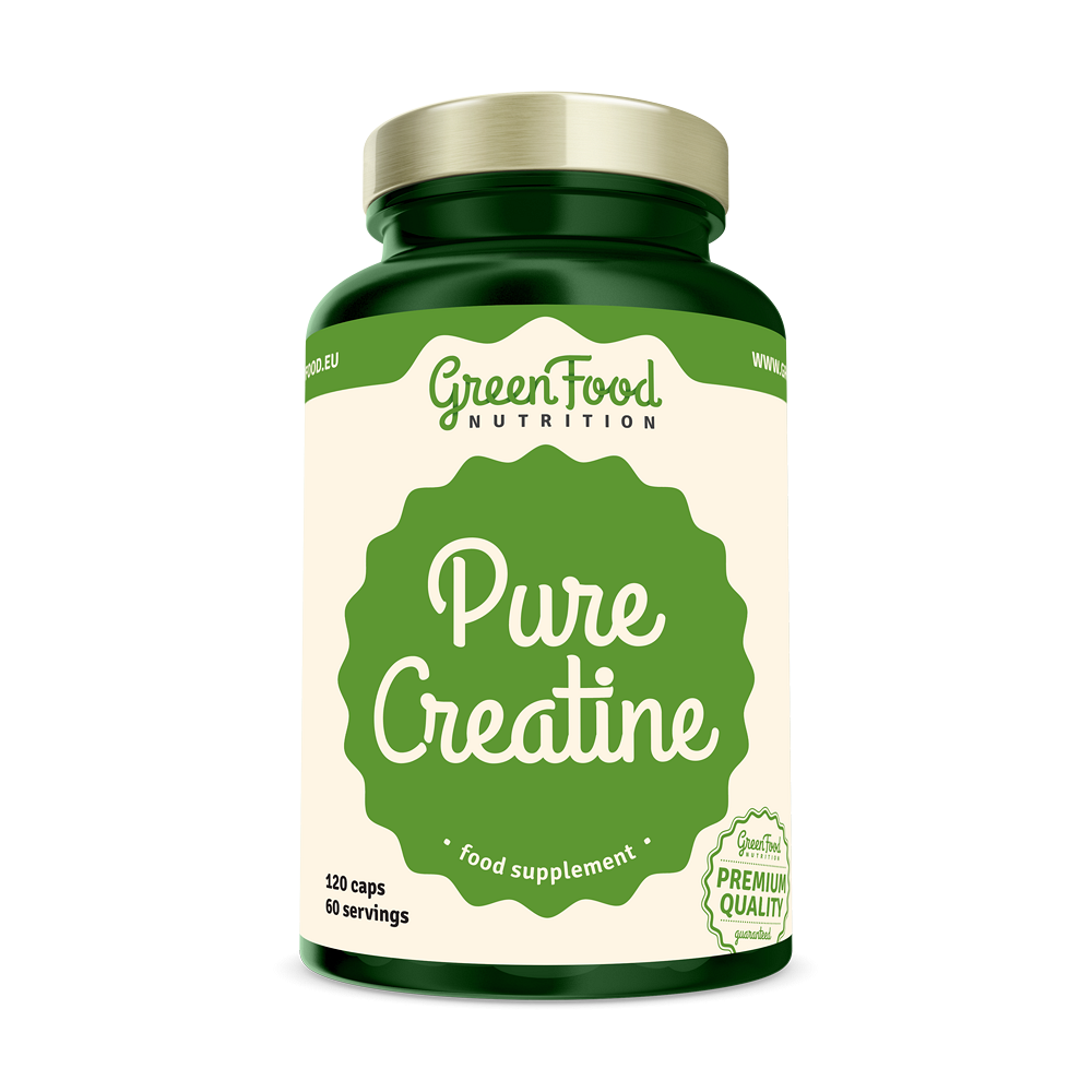 GREENFOOD NUTRITION Pure creatine creapure 120 kapslí