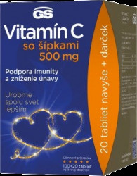 GS Vitamín C500 + šípky - dárkové balení 120 tablet