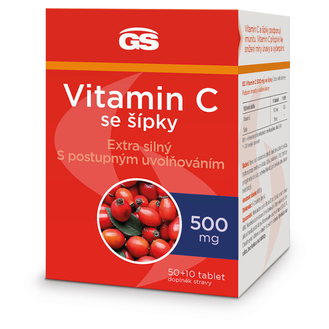 GS Vitamin C 500 mg se šípky 50 + 10 tablet