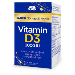 GS Vitamin D3 2000 IU 90 + 30 kapslí NAVÍC