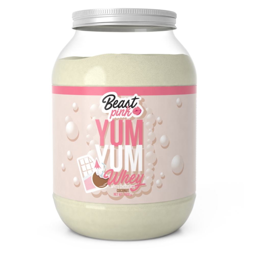 GYMBEAM BeastPink Yum yum whey protein bílá čokoláda kokos 1000 g