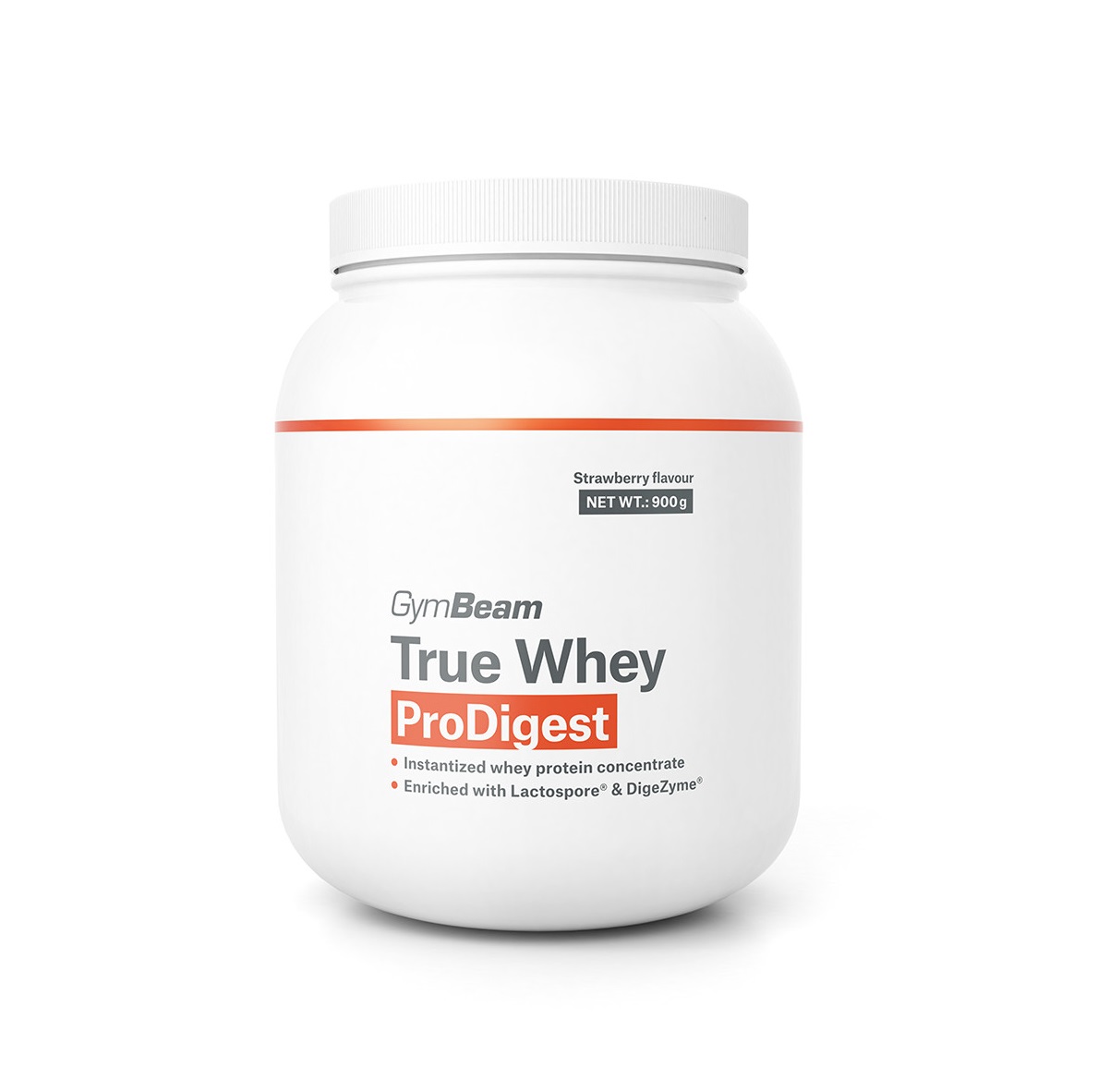 GymBeam True Whey ProDigest strawberry 900 g