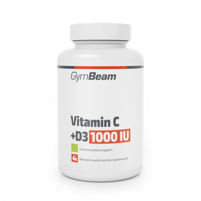 GymBeam Vitamin C + D3 1000 IU 90 kapslí