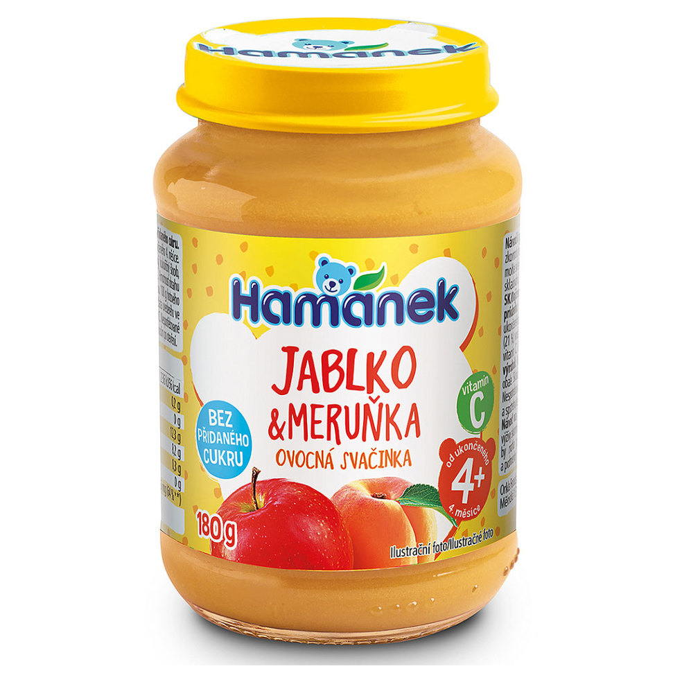 HAMÁNEK Jablko a meruňka neslazená 4m+ 180 g